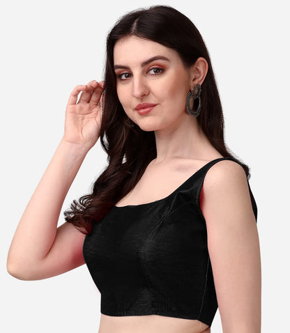 Vihu Fashion plain sleeveless pattern readymade blouse U neck choli
