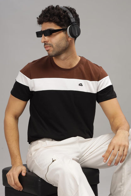 ADRO Tshirt for MenMulti Color T-Shirt for MenCotton T-ShirtMens TshirtRN8-24-BRWHBL
