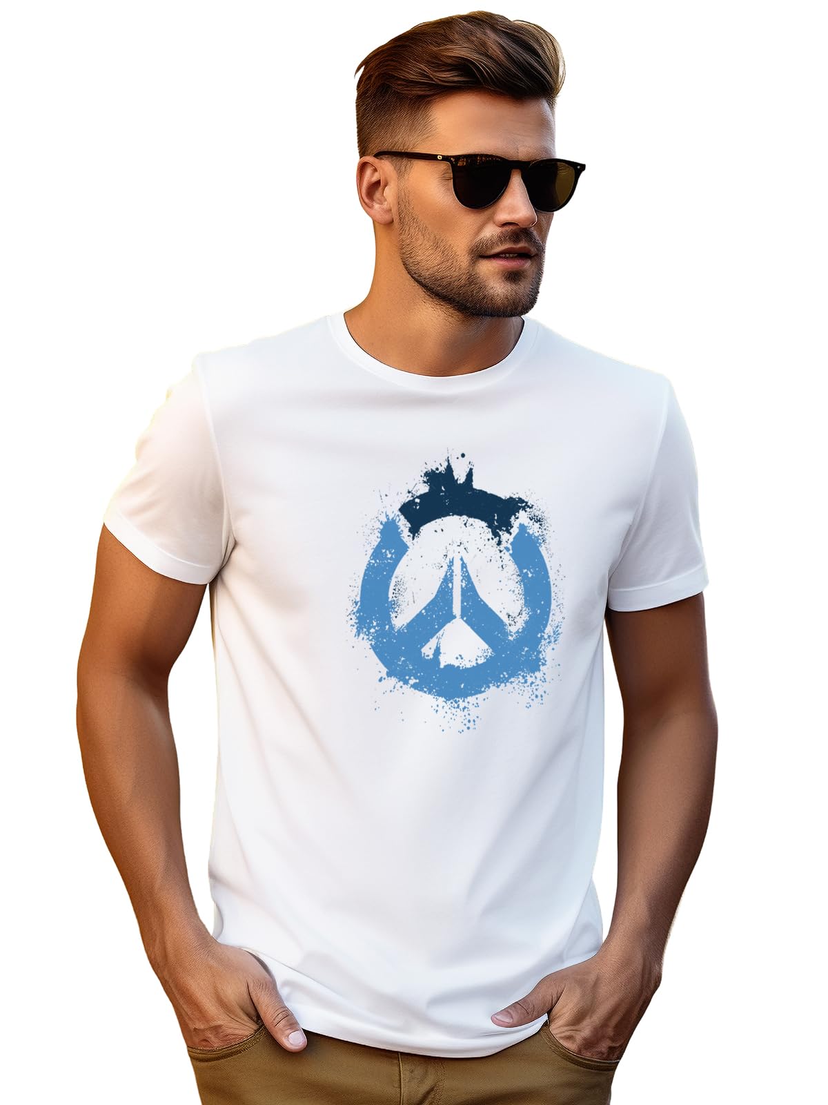 ADRO Mens Printed T-Shirt for Men | R22-M-PC-WH
