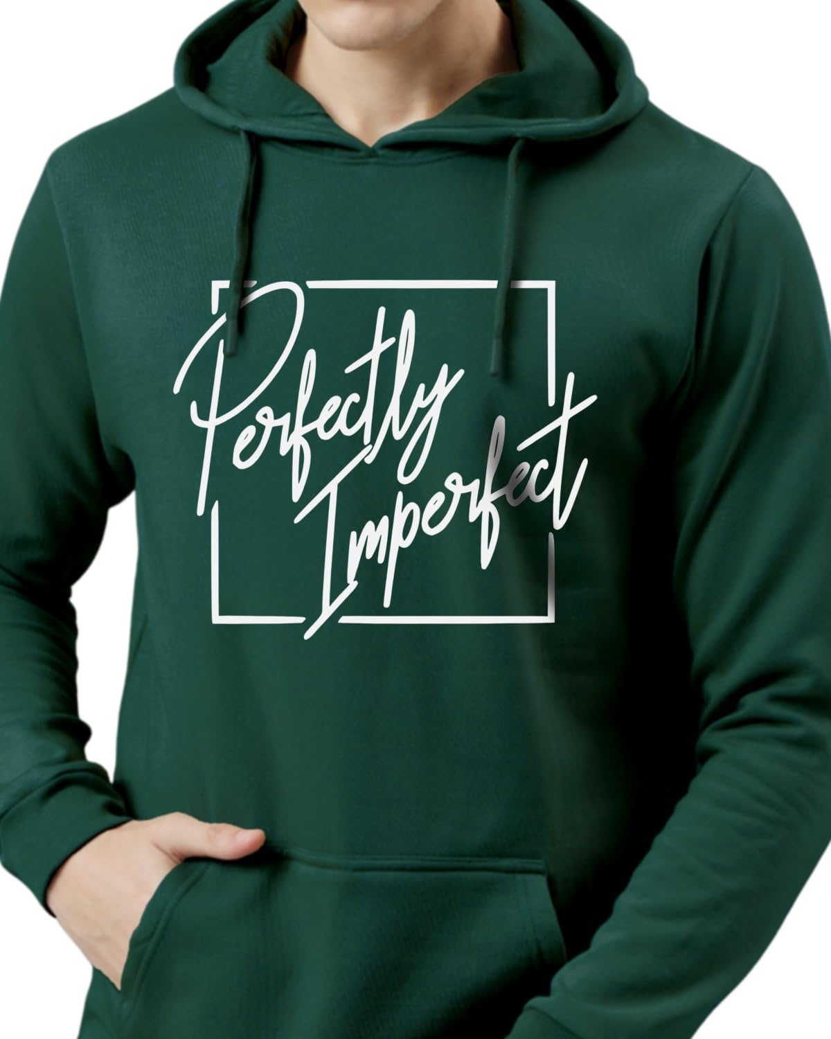 ADRO Mens Cotton Neck Hooded Sweatshirt (H24-FECT-GRN_Green
