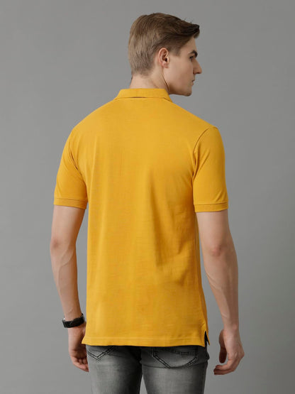 ADRO Premium Cotton Polo for Men (P23-H-PLN_Mustard)