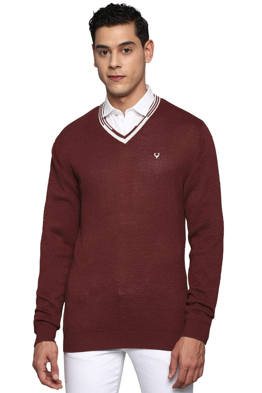 Allen Solly Men Regular Fit Solid Full Sleeve Pullover