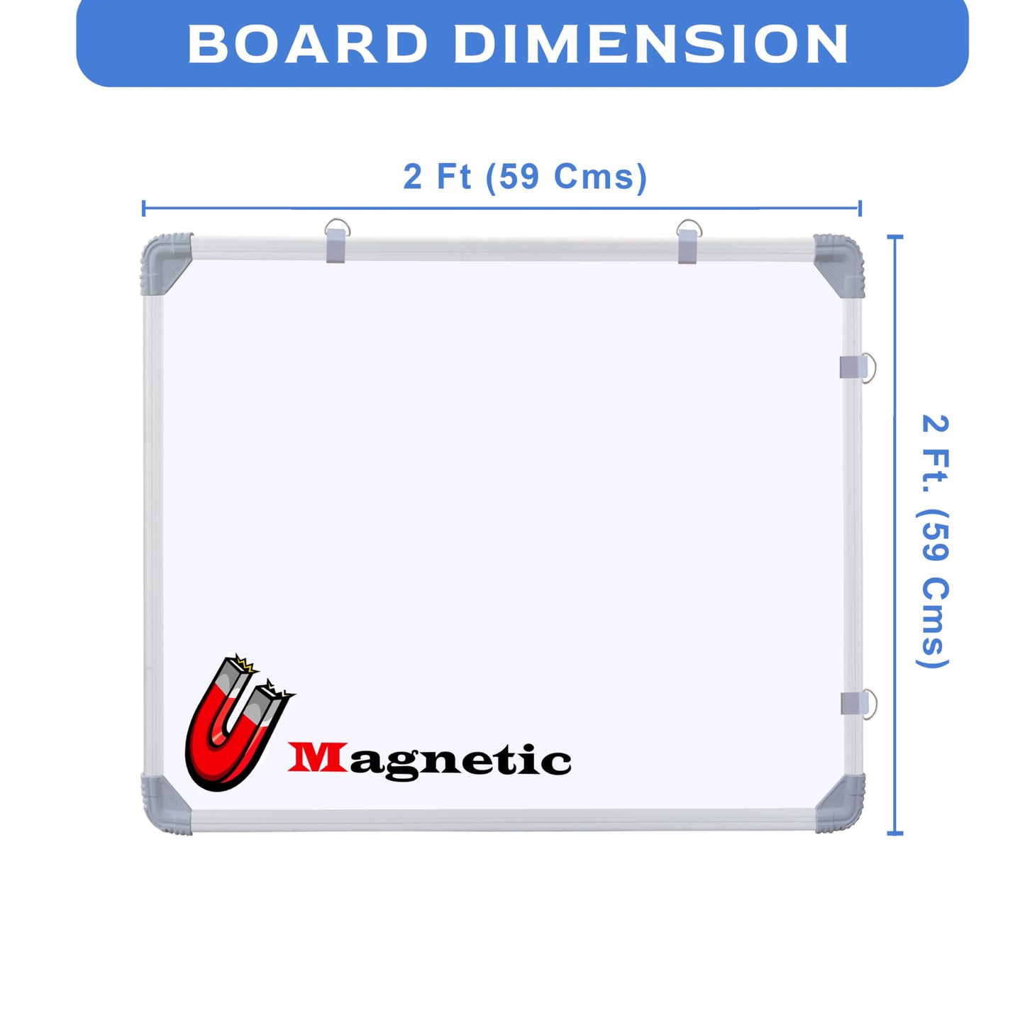 Eduway (Magnetic) 2X2 Feet White Board With (Marker, Duster And Magnets) | Ideal Use For Home, Office, Kids With Sliding Hanging