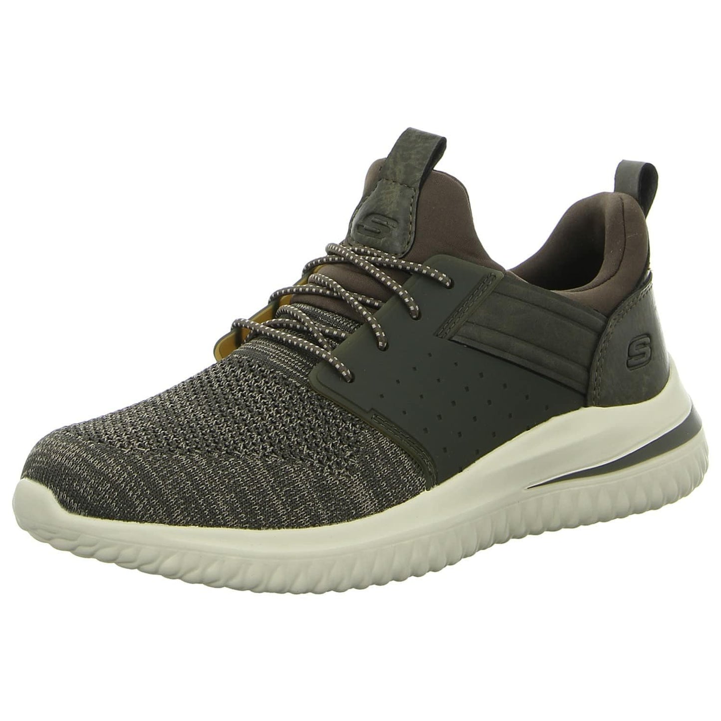 Skechers Men Usa Delson 3.0 Cicada Knitted Bungee Lace Slip-On Casual Shoes