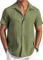 CB-COLEBROOK Mens Casual Button Down Soft Linen Shirts Short Sleeve Textured Summer Beach Shirts for Men (in, Alpha, L, Regular