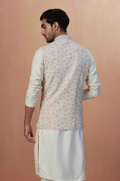Manyavar MenS Nehru Jacket (Jac251-303_Beige