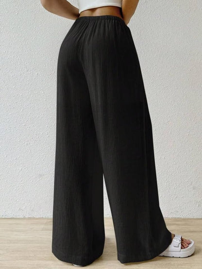 Greciilooks WomenS Loose High Rise Trouser | High-Waist Korean Pants | Formal Track Pant | Cargo Style Baggy Trendy Black