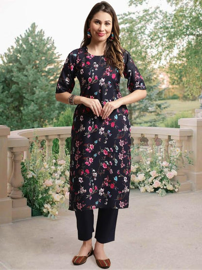 Pinkmint Straight Crepe Kurta & Pant For Women Ethnic Kurta Set For Women (Pack Of 3)