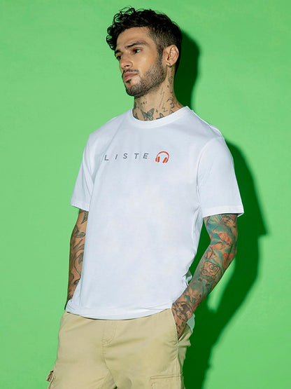 Bewakoof Mens Printed Regular Fit Half Sleeve Round Neck Cotton T-Shirt