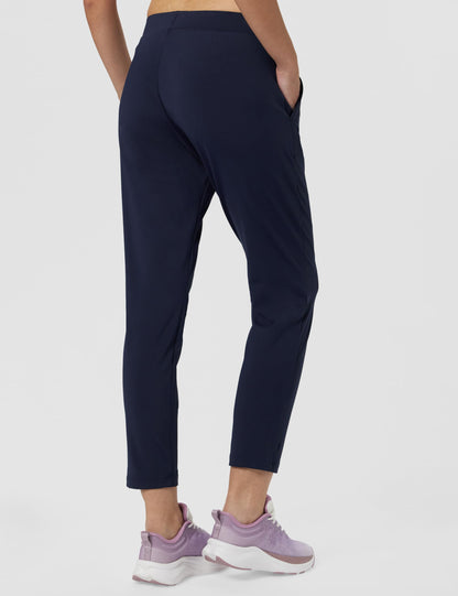 Enamor Athleisure Womens Mid Rise Relaxed Fit 7/8 Length Quick Dry 4 Way Stretch Antimicrobial Smart Active Travel Pants - E068-