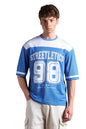 Hubberholme Men Printed Oversized Round Neck Half Sleeve Tshirts 126 Blue