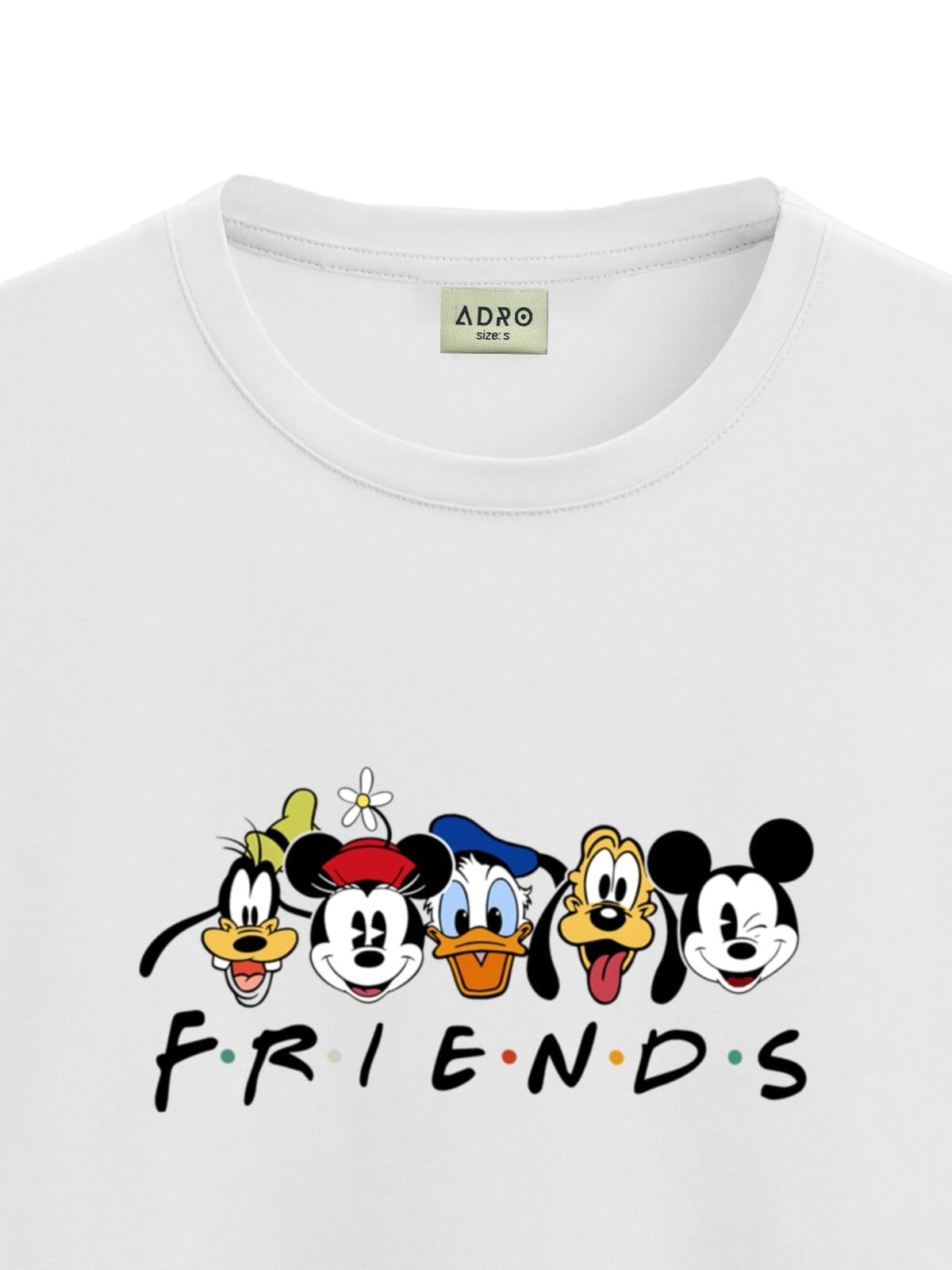 ADRO T Shirts for Boys & Girls | Friends Printed T-Shirt | Ages 3-14 | 100% Cotton Round Neck Tshirt for Boys |KRN-L2-FRIEND-WH-