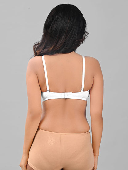 Lux Venus 3/4Th Coverage Padded Bra With Adjustable Bra White