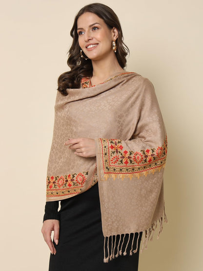Pashmoda Women Bahaar Embroidered Stole (Size 71X203 CM)