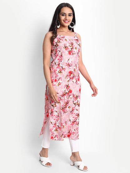 Patlani WomenS Crepe Full Stitched Kurti. Light Pink