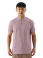 The Souled Store Solids: Dusty Peach Men and Boys Short Sleeve Regular Fit Mandarin Collared Neck Polos Mens Polos Plain Tees C