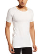 PRAKASAM COTTON Mens Combed Cotton Round Neck Half Sleeve White Vest with Extended Length for Easy Tuck (Gold) Pack of 3
