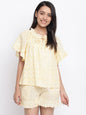 Fabindia Women Cotton Hand Block Printed Set Yellow_M