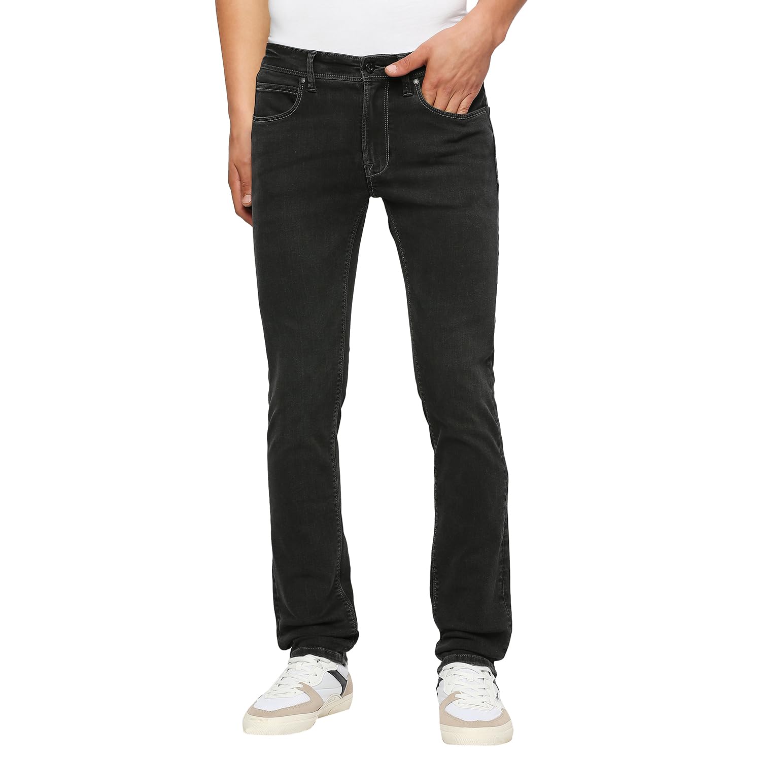 Pepe Jeans MenS Mid Rise Jeans Slim Mid Rise Jeans (Pm207606Q013_Black Used, 36
