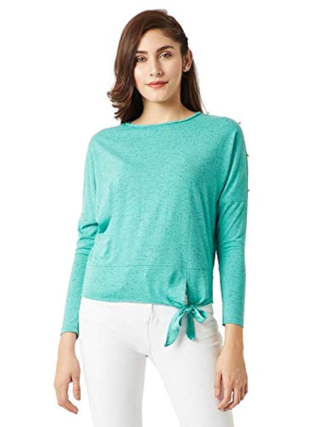 Miss Chase WomenS Green Knotted Top(Mcaw18Tp11-47-48-06_Green_X-Large)