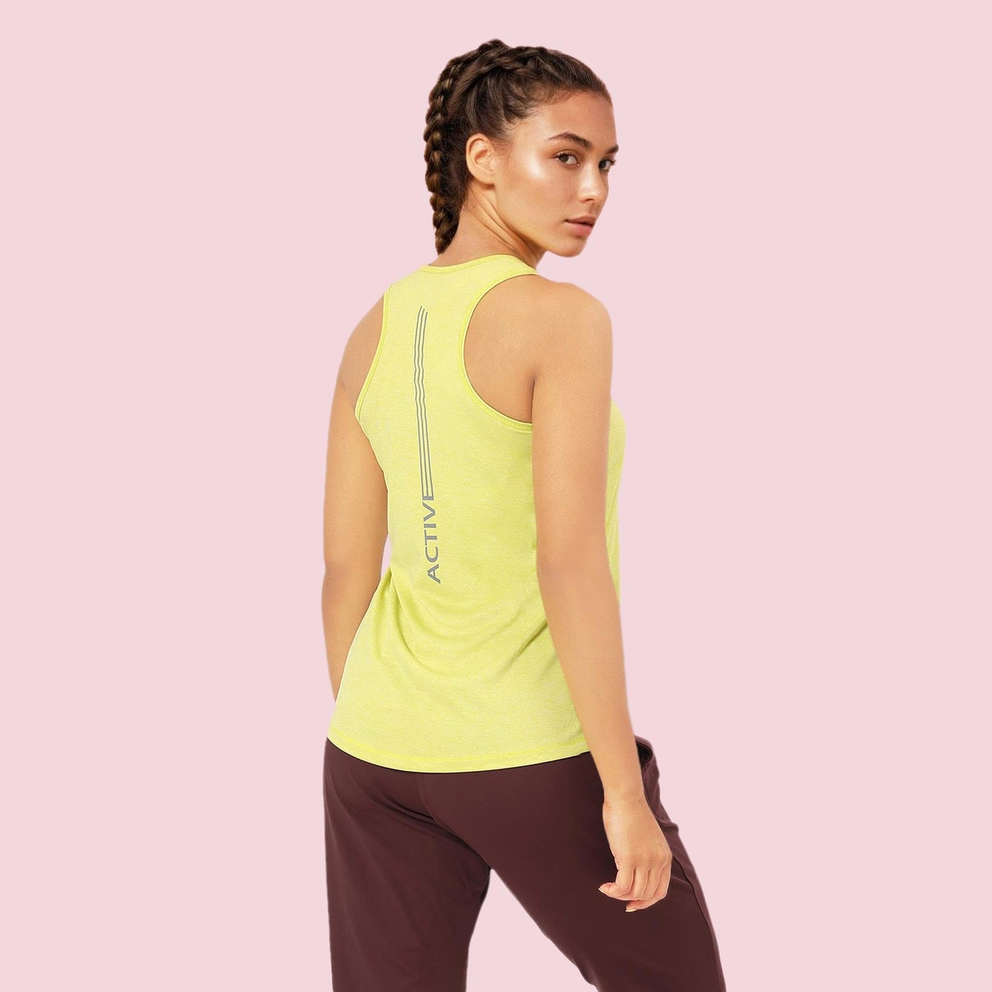 Enamor Womens Solid Slim Fit T-Shirt (A308_Cyber Lime Mel