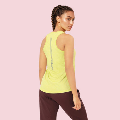 Enamor Womens Solid Slim Fit T-Shirt (A308_Cyber Lime Mel