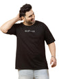 Rigo Printed Oversized T-Shirts for Men | Plus Size Oversized Tees for Men | Drop Shoulder T-Shirt for Men Black