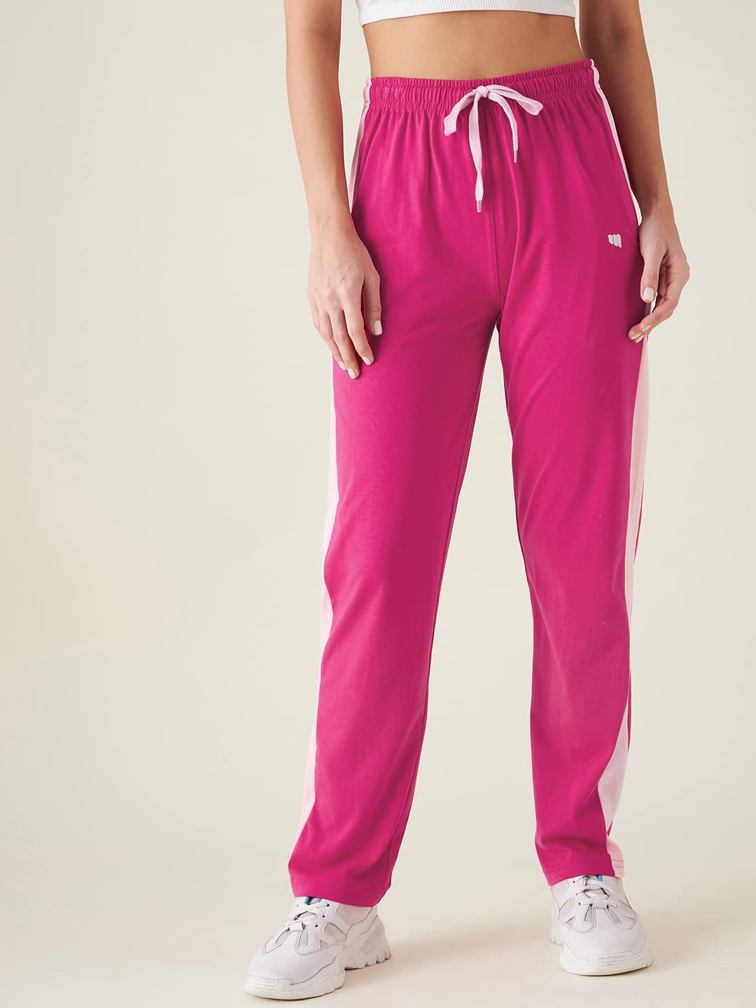 Modeve Striped Women Magenta Track Pant