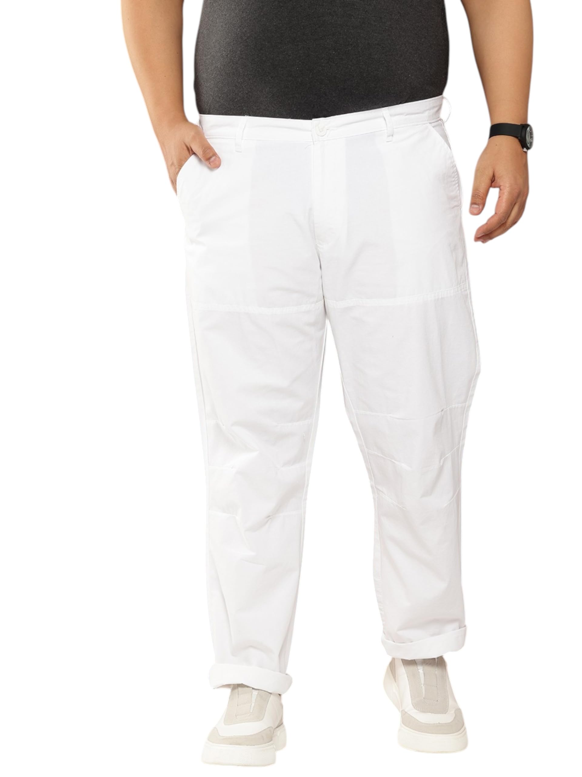 Thomas Scott Mens | Plus Size | Regular Fit | 100% Cotton | Breathable Fabric | Solid Color | Trouser | Chino | Casual Pants fo