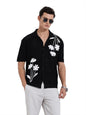 The Indian Garage Co Mens Oversized Fit Textured Collar Half Sleeves Resort Sweater