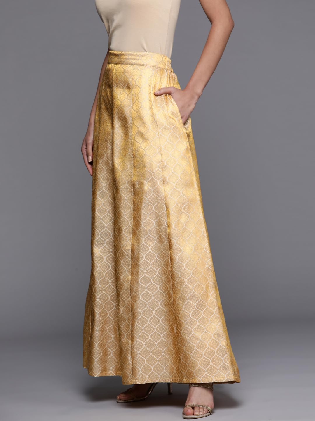 Libas Jacquard Classic Skirts Gold