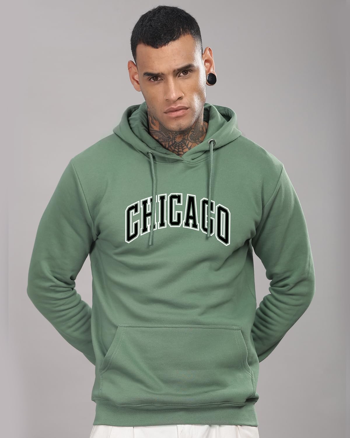ADRO Men's Cotton Neck Hooded Sweatshirt (H24-CAGO)