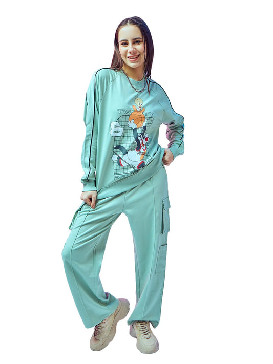 Bewakoof Official Looney Tunes Merchandise WomenS Graphic Printed Regular Fit Full Sleeve Round Neck Terry Co-Ordinates_ 619984 