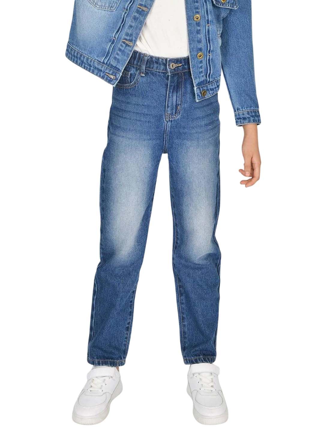 Kotty Boys Regular Fit Cotton Lycra Blend Solid Jeans