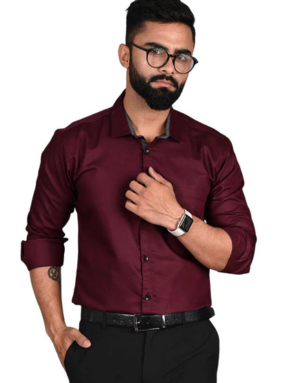 Pinkmint Casual Shirt for Men Regular Fit Long Sleeve Shirt Suitable for Event, Formal Wear