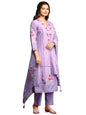 Ishin Women Purple Cotton Kurta Set With Dupatta