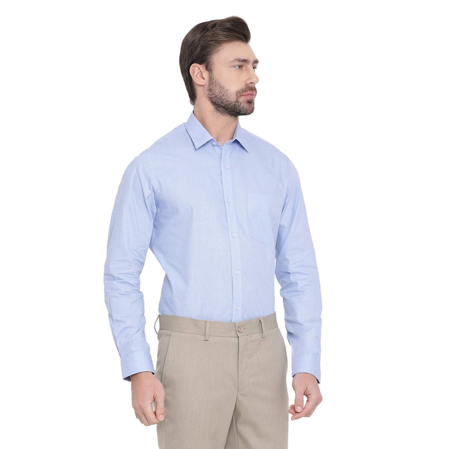 Turtle Men Cotton Slim Fit Formal Shirts Sky Blue