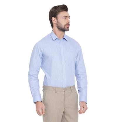Turtle Men Cotton Slim Fit Formal Shirts Sky Blue