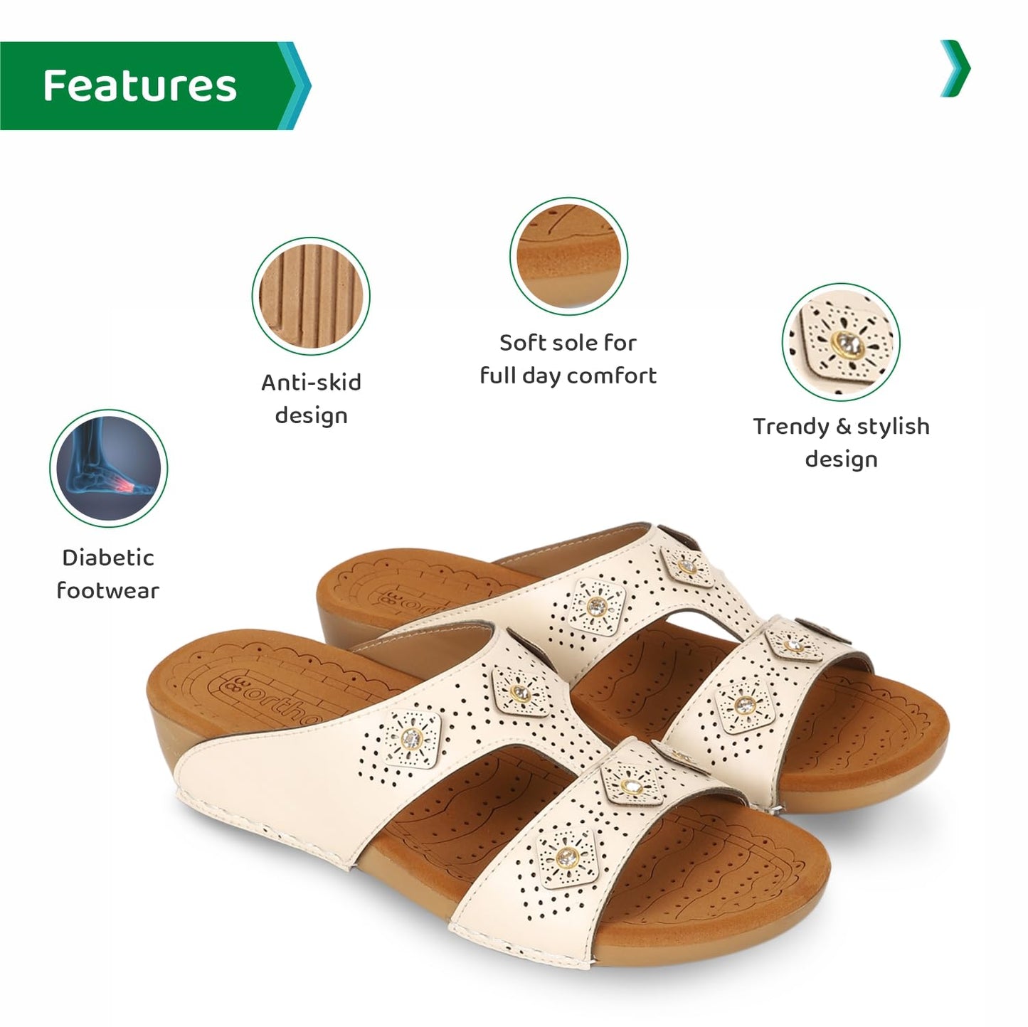 Ortho Joy Doctor Slipper For Women Fancy || Orthopedic WomenS Slipper || Comfortable Regular Wear Slippers For Women