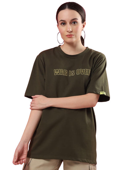 Rigo Terry Printed Oversized T-Shirt for Women | Drop Shoulder, Half Sleeves T-Shirt for Women | Oversized Baggy Fit T-Shirt for