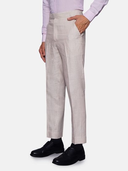 WINTAGE Mens Regular Fit Linen Pants Natural