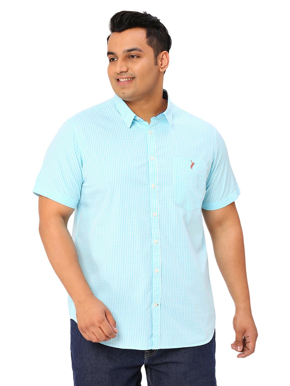 Thomas Scott Mens | Half Sleeve | Checks | Regular Fit Plus Size | 100% Cotton | Spread Collar | Casual Shirts (Available in Plu