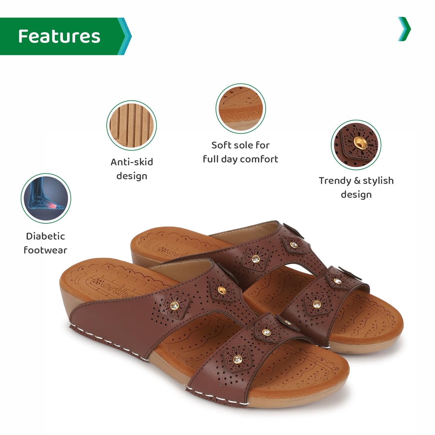 Ortho Joy Doctor Slipper For Women Fancy || Orthopedic WomenS Slipper || Comfortable Regular Wear Slippers For Women