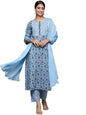 Varanga Women V Neck Collar Kurta Paired With Tonal Dupatta And Tonal Bottom.