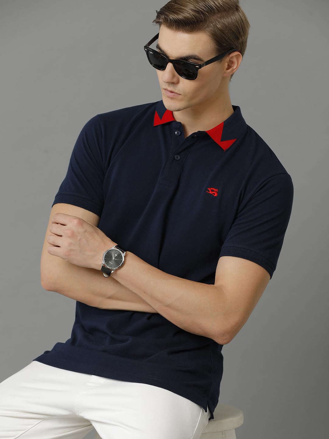 ADRO Premium Cotton Polo for Men (PN23-H-PLN-NB_Navy)