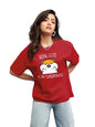 Bewakoof Womens Being Cute is My Super Power Graphic Print 100% Cotton T-Shirt- Oversized Fit, Round Neck, Half Sleeve