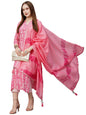 GoSriKi Women's Cotton Blend Floral Printed Straight Kurta with Pants & with Dupatta