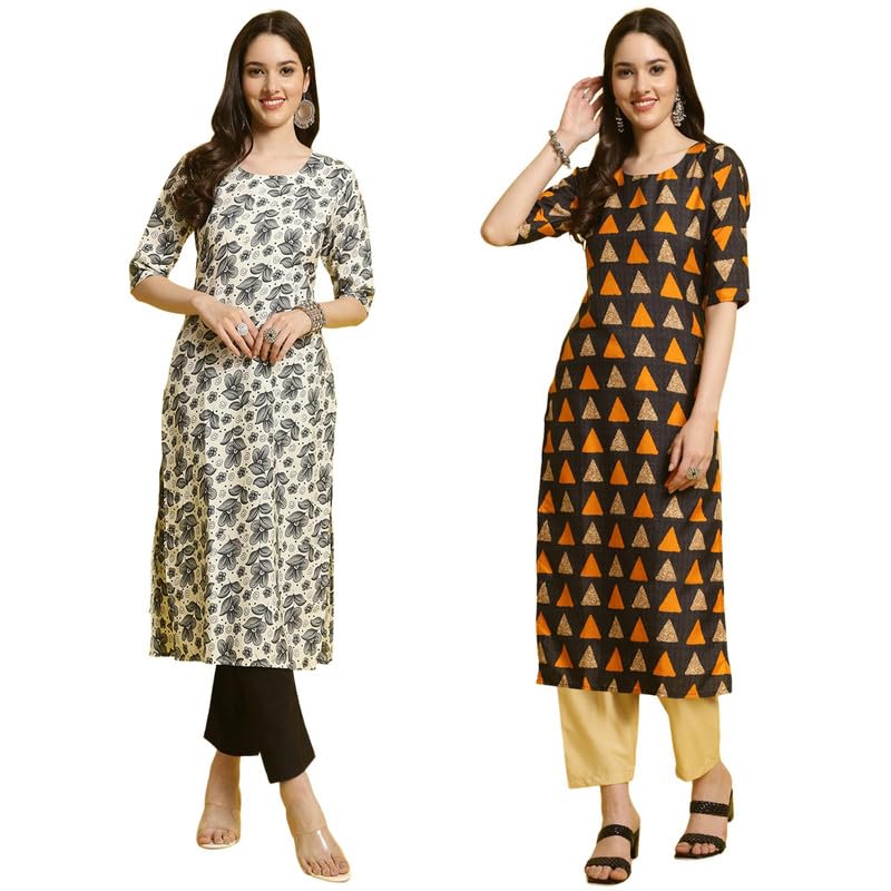 Pinkmint WomenS Printed Crepe Straight Kurta And Pant Set Round Neck Kurta And Pant Set For Women