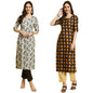 Pinkmint WomenS Printed Crepe Straight Kurta And Pant Set Round Neck Kurta And Pant Set For Women