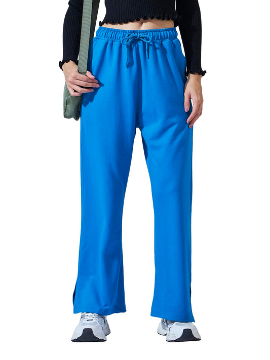 Bewakoof Air 1.0 WomenS Solid Regular Fit Trousers_604233_Blue_L